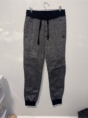 South Pole Black & Gray Knit Joggers with Drawstring Waist